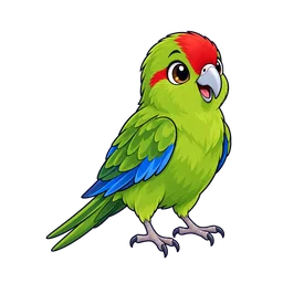 Ilustração de Kakariki-de-fronte-vermelha